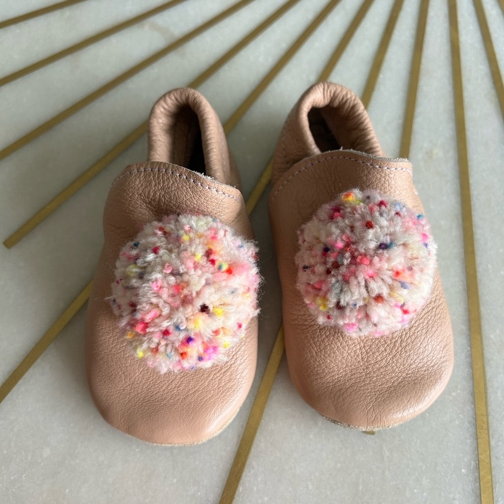 Pom Pom Kids Shoes - Tan